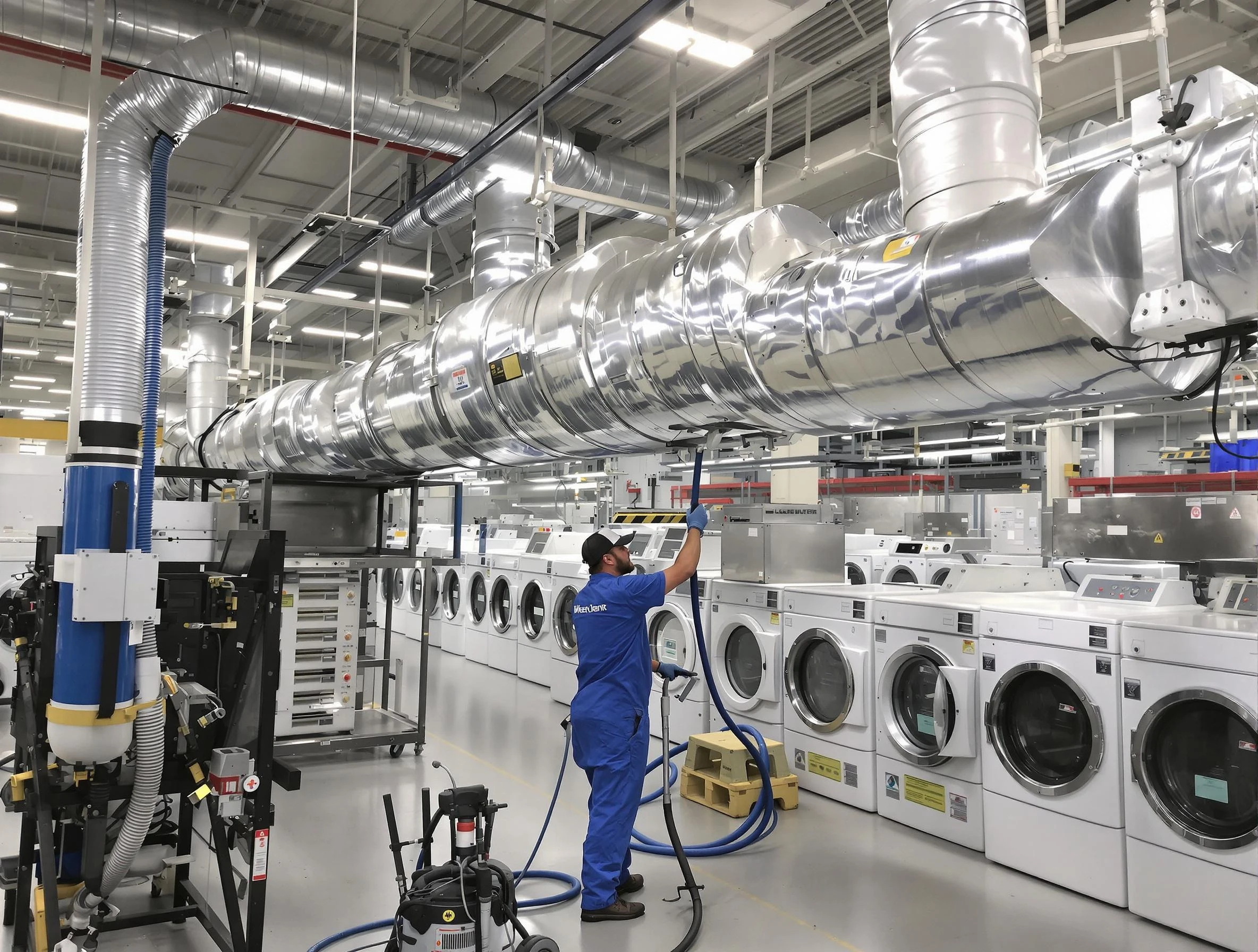 Newport Beach Dryer Vent Cleaning team performing heavy-duty industrial dryer vent cleaning in Newport Beach